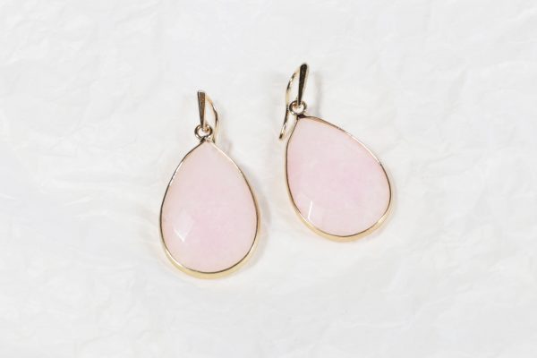 Boucles d'oreille créatrice bijoux Quartz rose