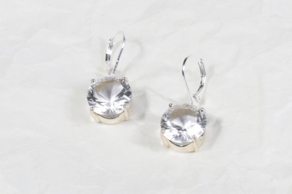 Boucles d'oreille créatrice bijoux Cristal de Roche