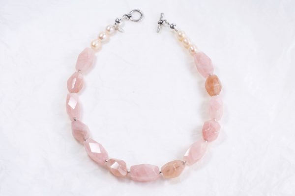 Collier créatrice bijoux quartz rose