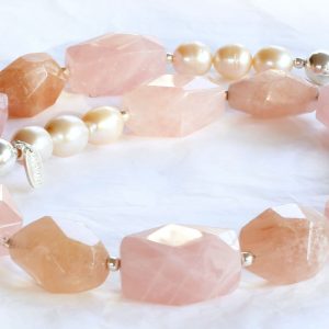 Collier créatrice bijoux quartz rose